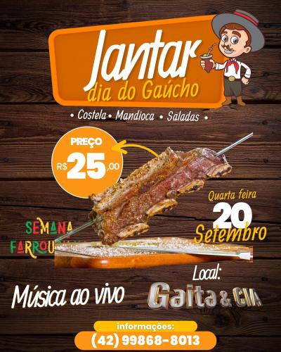 Dia do GaÃºcho serÃ¡ comemorado com Jantar em Laranjeiras do Sul
